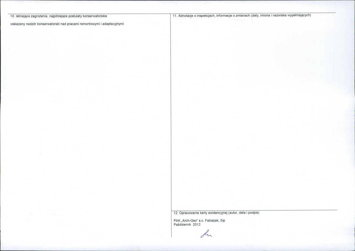KEZN - Karta obiektu niewpisanego do rejestru, skan nr 2