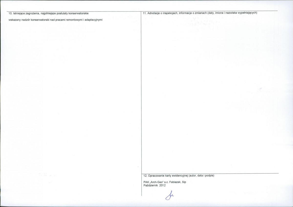 KEZN - Karta obiektu niewpisanego do rejestru, skan nr 2