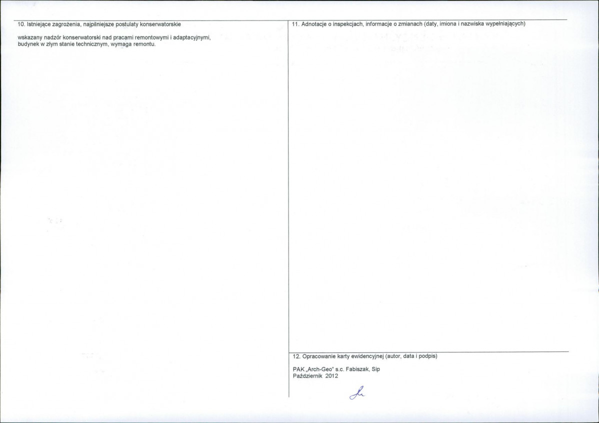KEZN - Karta obiektu niewpisanego do rejestru, skan nr 2