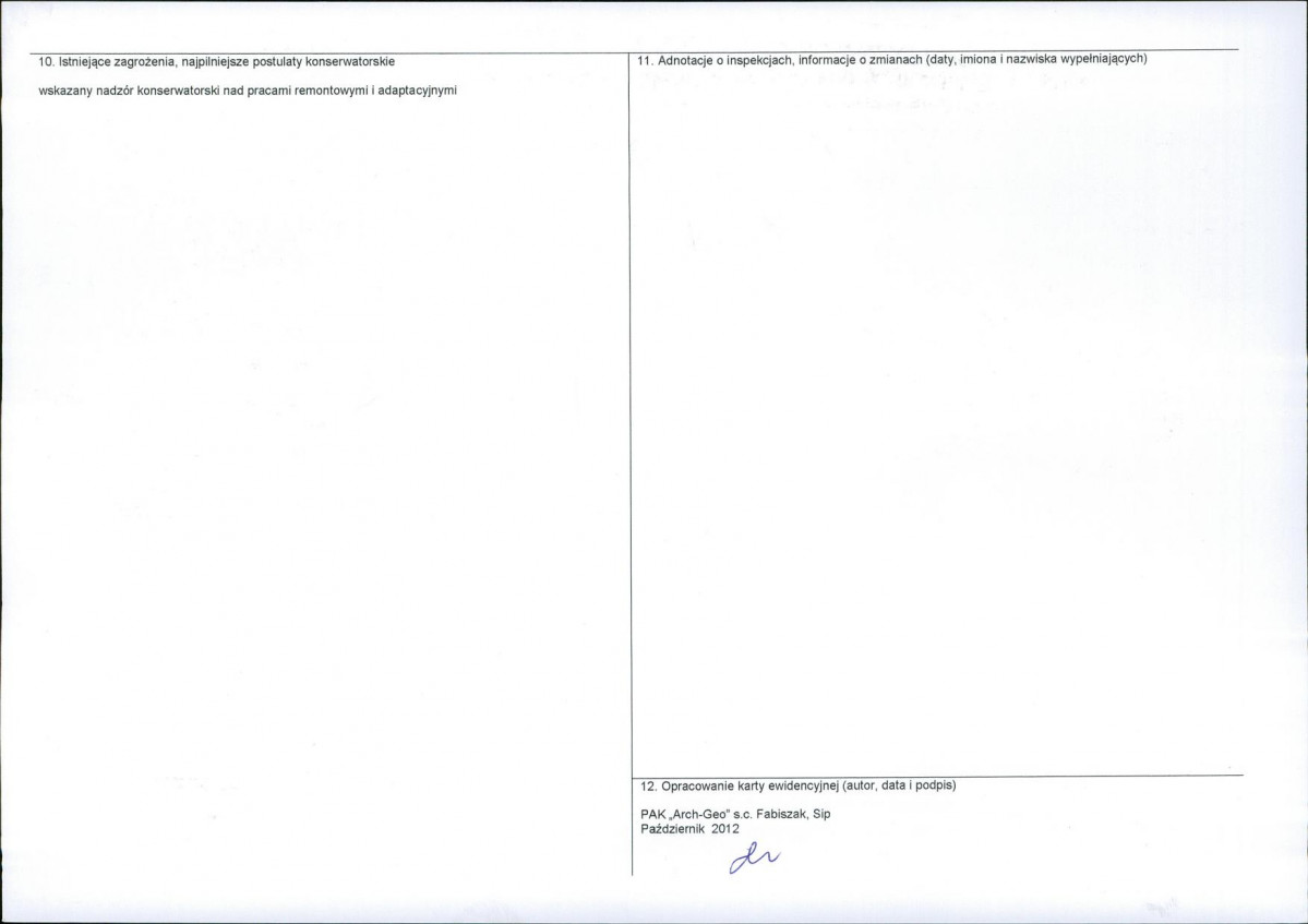 KEZN - Karta obiektu niewpisanego do rejestru, skan nr 2