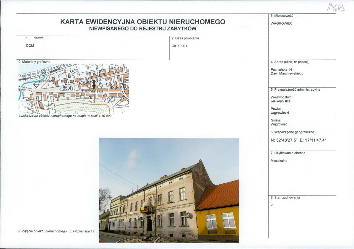 KEZN - Karta obiektu niewpisanego do rejestru, skan nr 1