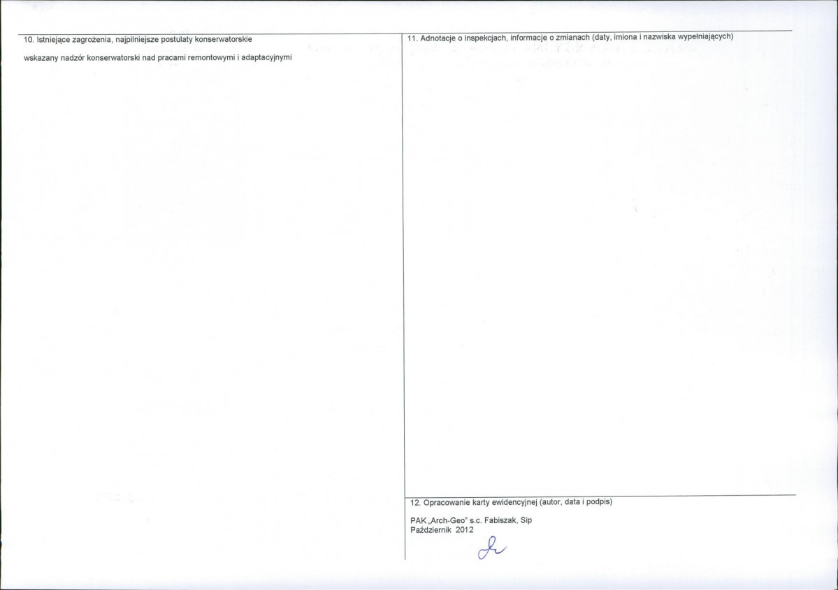 KEZN - Karta obiektu niewpisanego do rejestru, skan nr 2