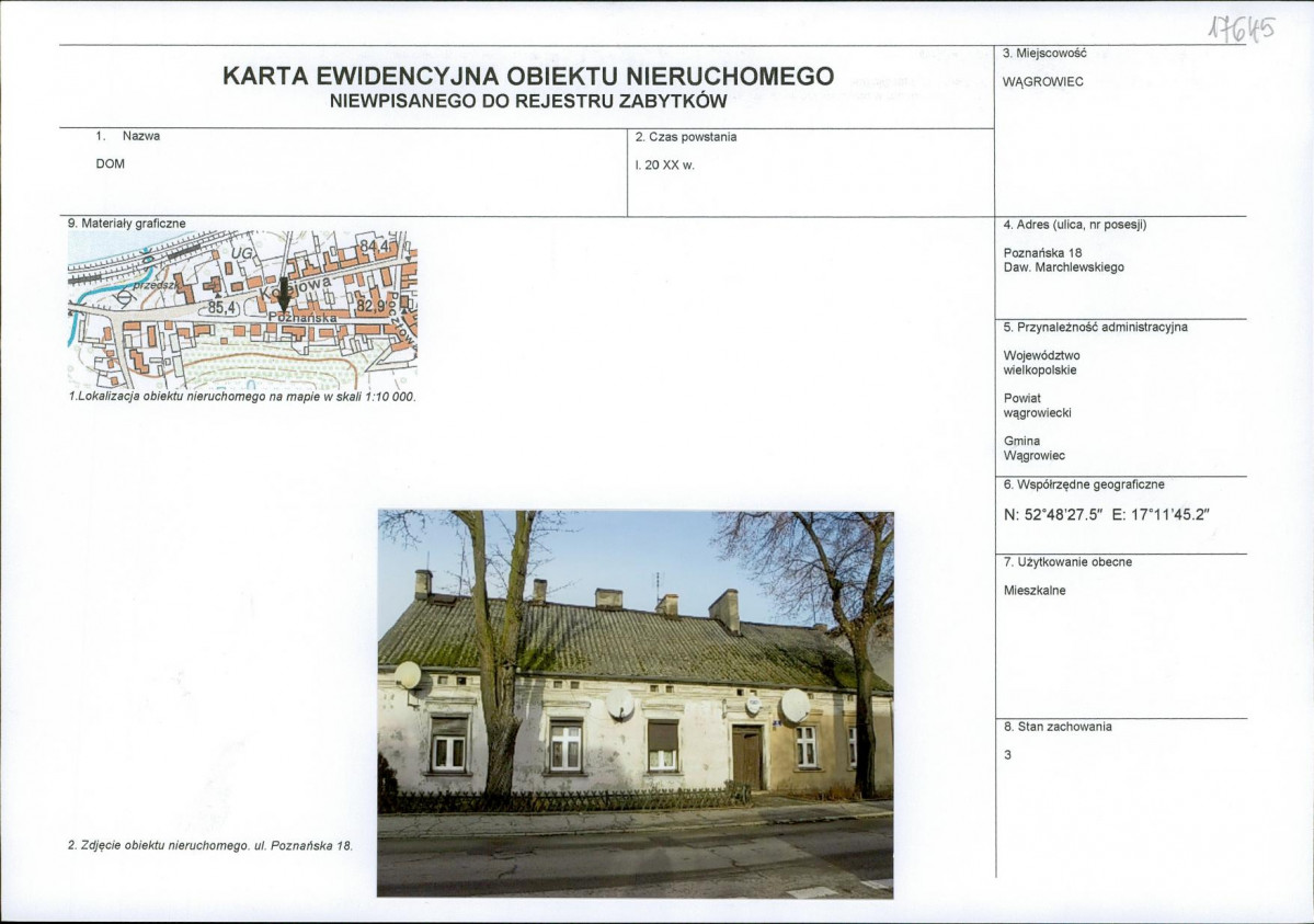 KEZN - Karta obiektu niewpisanego do rejestru, skan nr 1