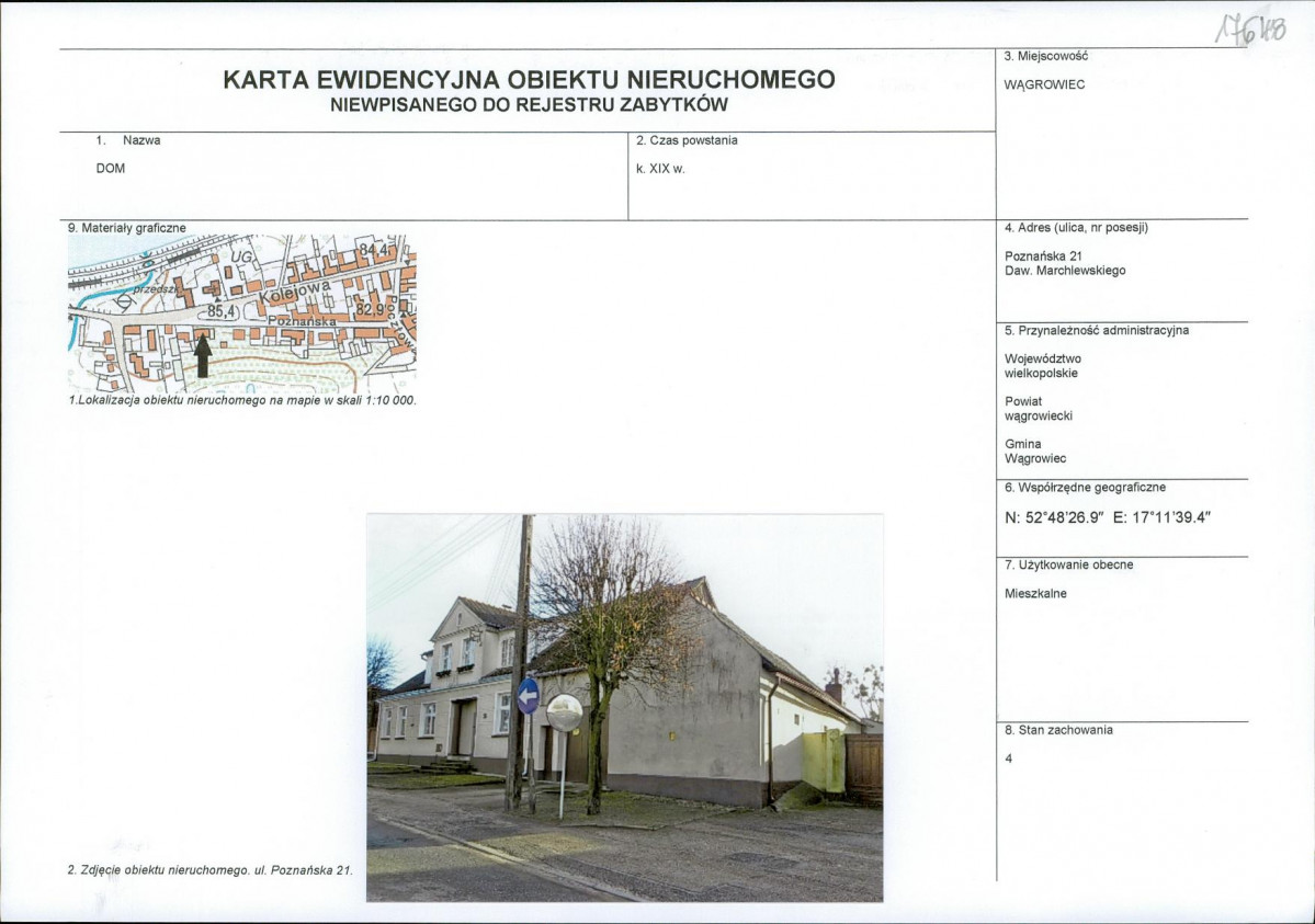 KEZN - Karta obiektu niewpisanego do rejestru, skan nr 1