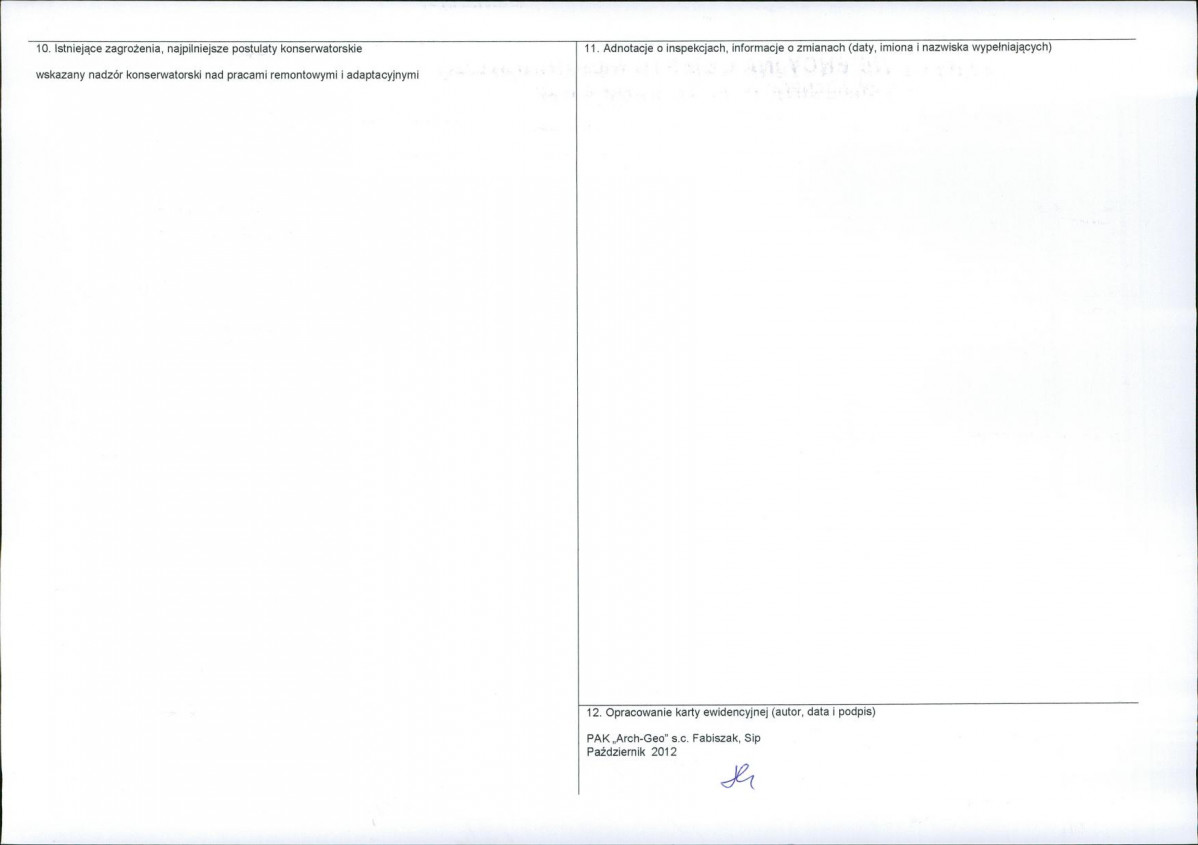 KEZN - Karta obiektu niewpisanego do rejestru, skan nr 2