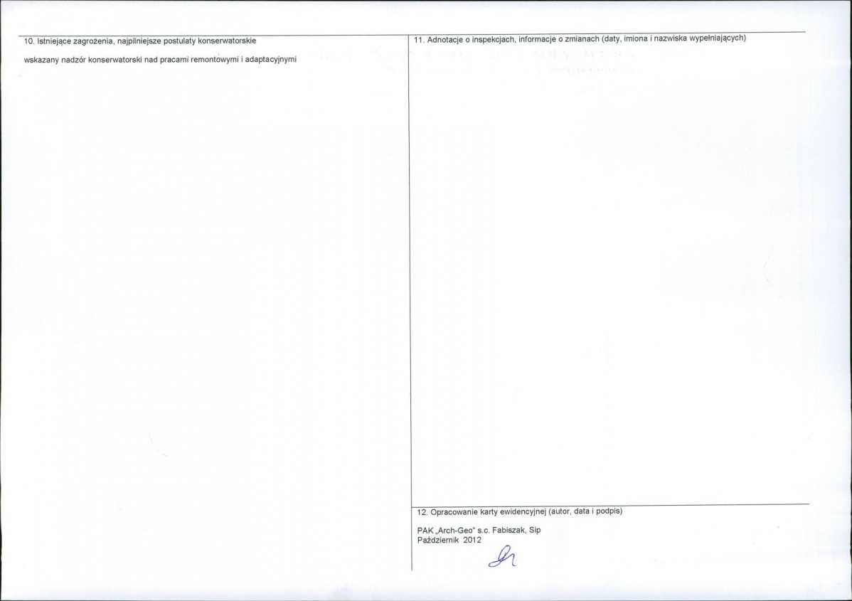 KEZN - Karta obiektu niewpisanego do rejestru, skan nr 2