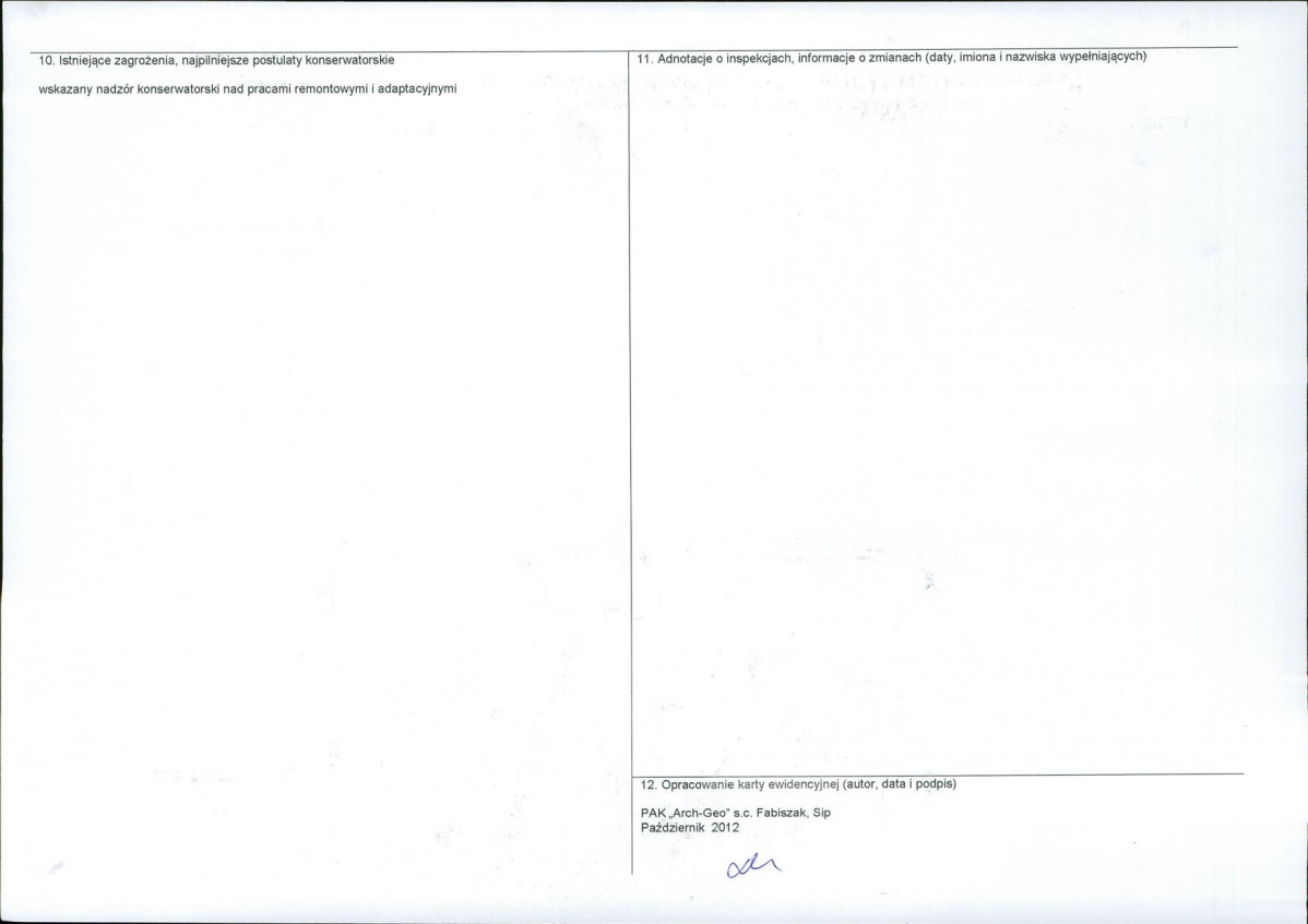 KEZN - Karta obiektu niewpisanego do rejestru, skan nr 2