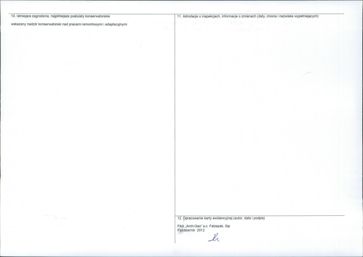 KEZN - Karta obiektu niewpisanego do rejestru, skan nr 2