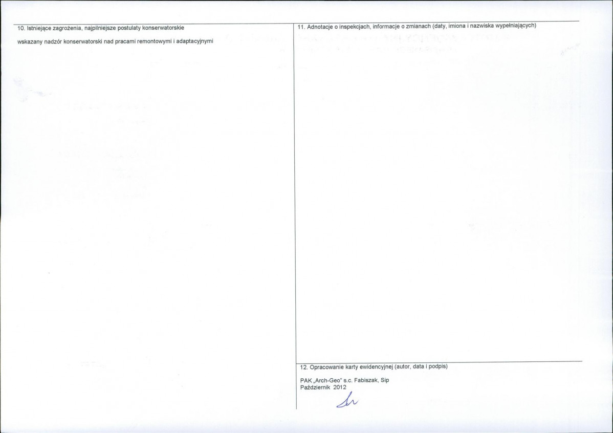 KEZN - Karta obiektu niewpisanego do rejestru, skan nr 2