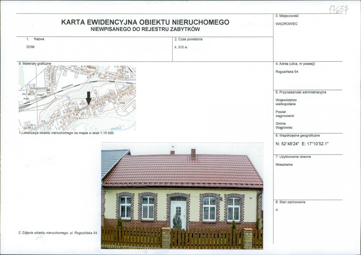 KEZN - Karta obiektu niewpisanego do rejestru, skan nr 1