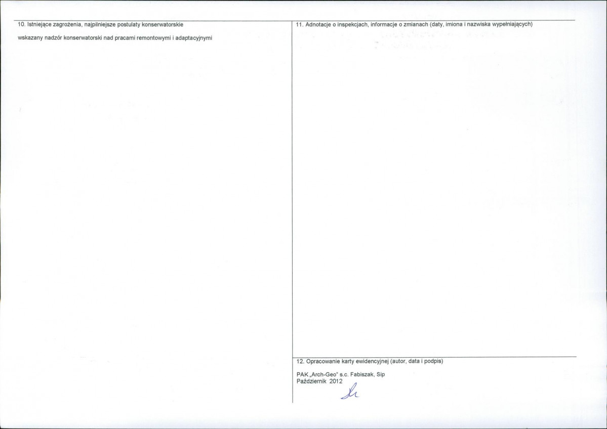 KEZN - Karta obiektu niewpisanego do rejestru, skan nr 2