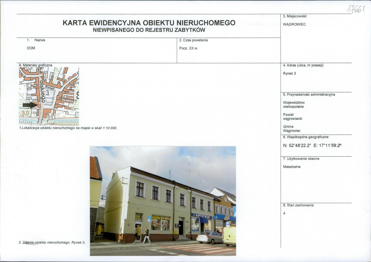 KEZN - Karta obiektu niewpisanego do rejestru, skan nr 1