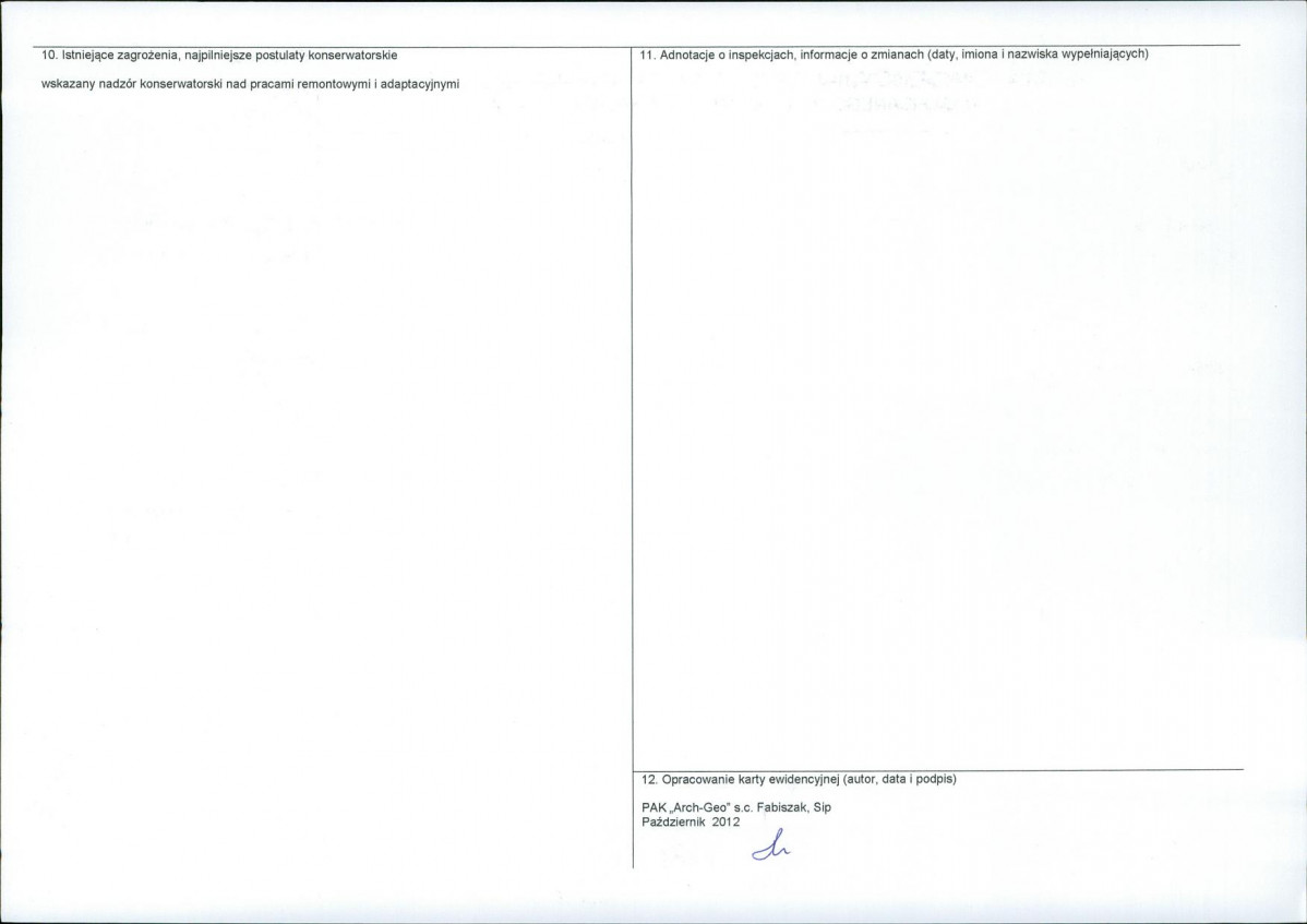 KEZN - Karta obiektu niewpisanego do rejestru, skan nr 2