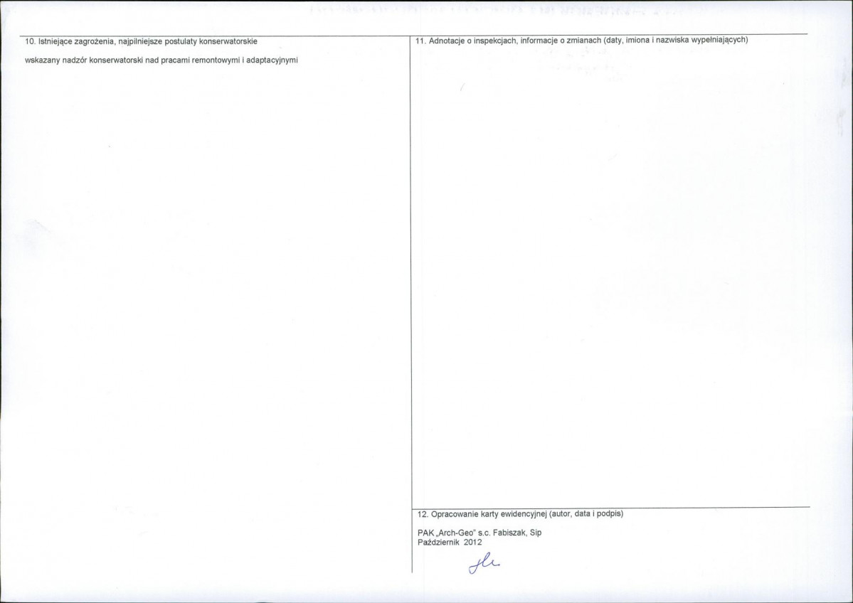 KEZN - Karta obiektu niewpisanego do rejestru, skan nr 2