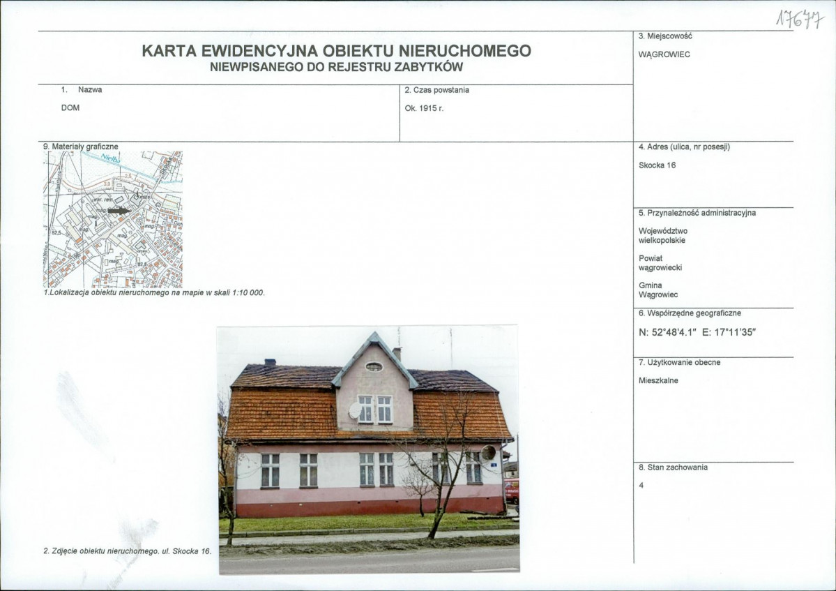 KEZN - Karta obiektu niewpisanego do rejestru, skan nr 1