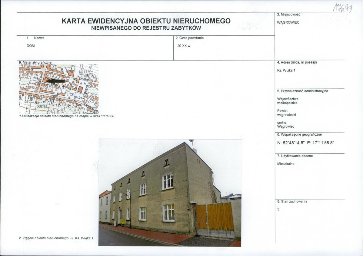 KEZN - Karta obiektu niewpisanego do rejestru, skan nr 1
