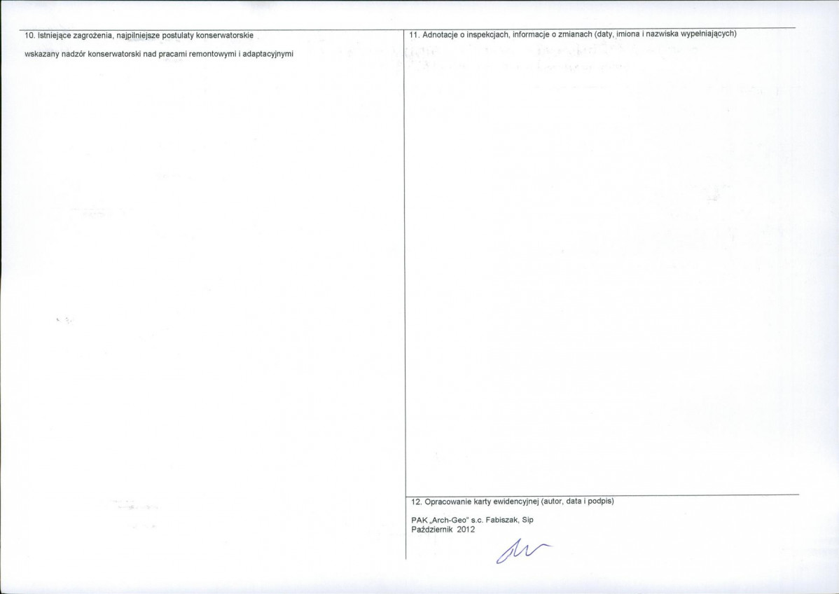KEZN - Karta obiektu niewpisanego do rejestru, skan nr 2