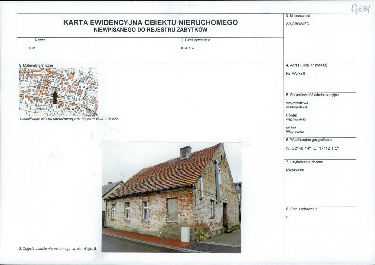KEZN - Karta obiektu niewpisanego do rejestru, skan nr 1