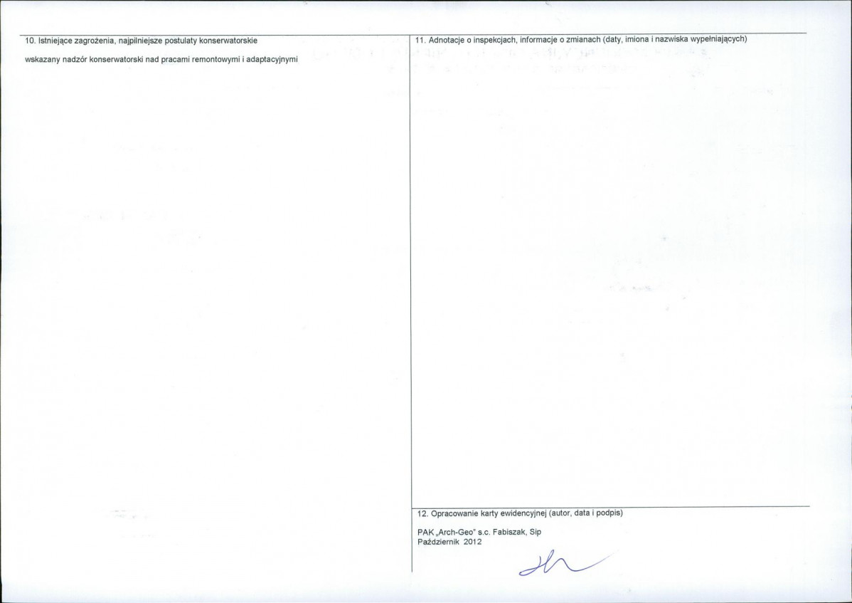KEZN - Karta obiektu niewpisanego do rejestru, skan nr 2