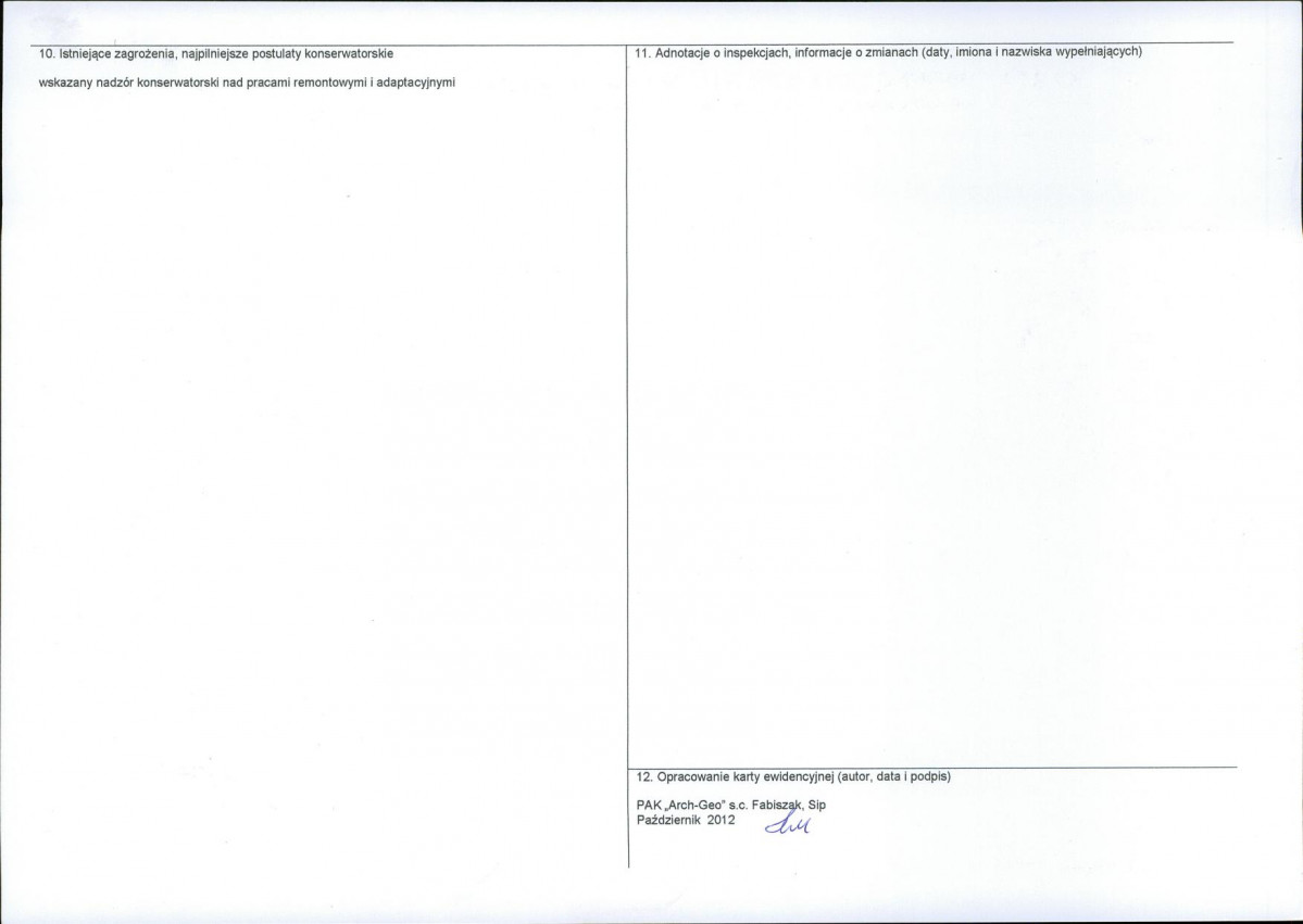 KEZN - Karta obiektu niewpisanego do rejestru, skan nr 2