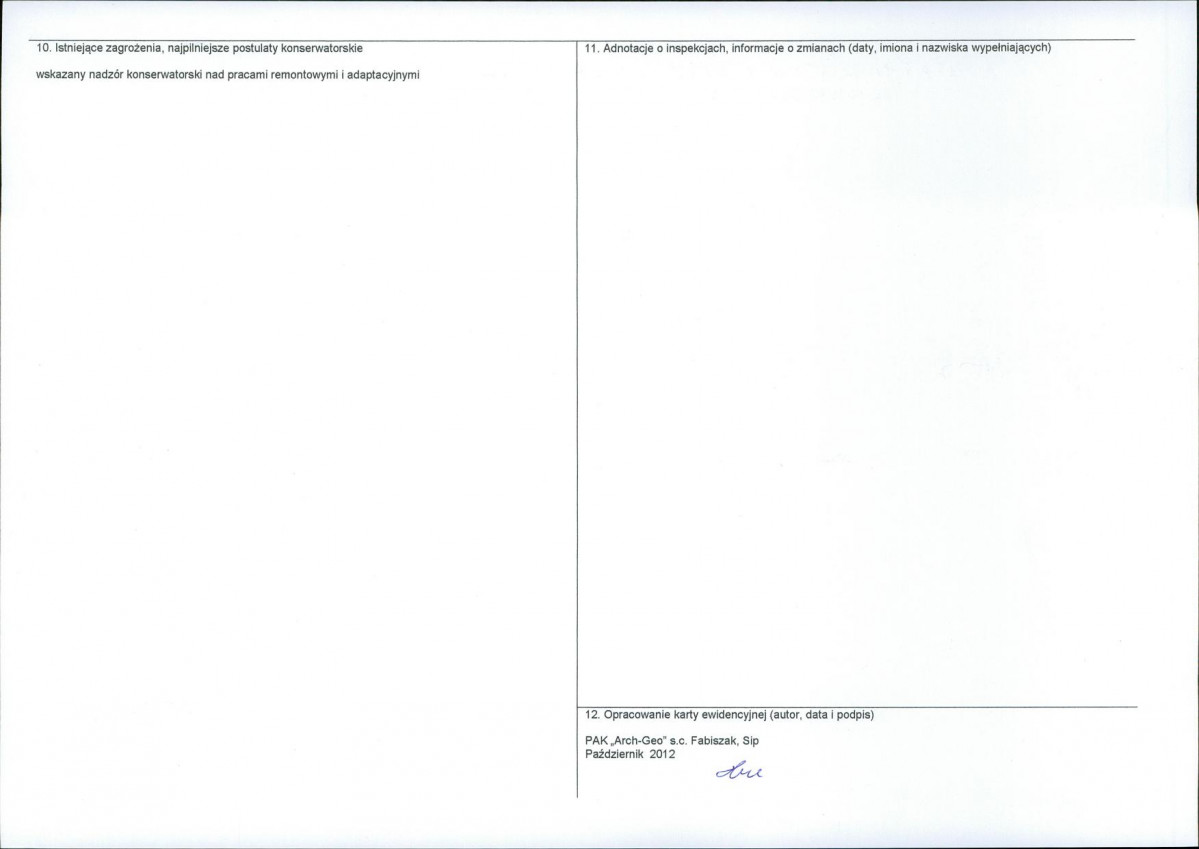 KEZN - Karta obiektu niewpisanego do rejestru, skan nr 2