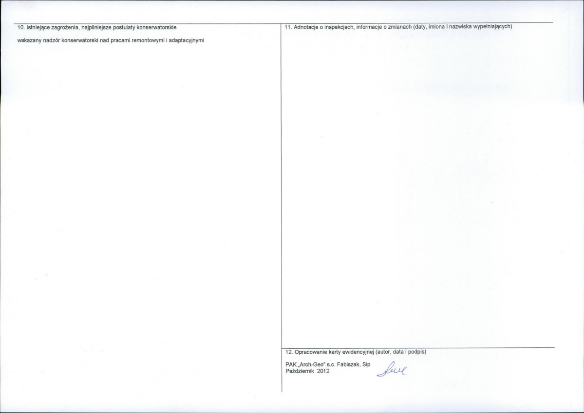 KEZN - Karta obiektu niewpisanego do rejestru, skan nr 2
