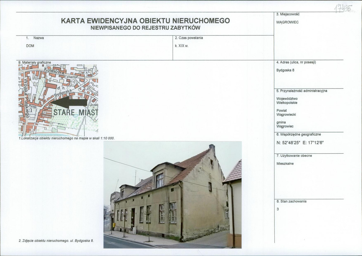 KEZN - Karta obiektu niewpisanego do rejestru, skan nr 1