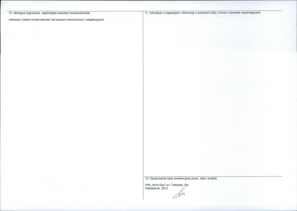 KEZN - Karta obiektu niewpisanego do rejestru, skan nr 2