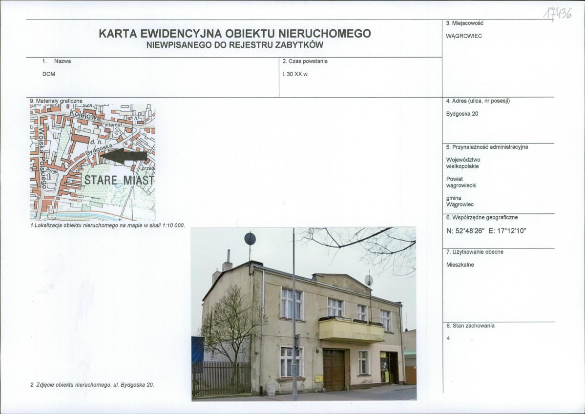 KEZN - Karta obiektu niewpisanego do rejestru, skan nr 1