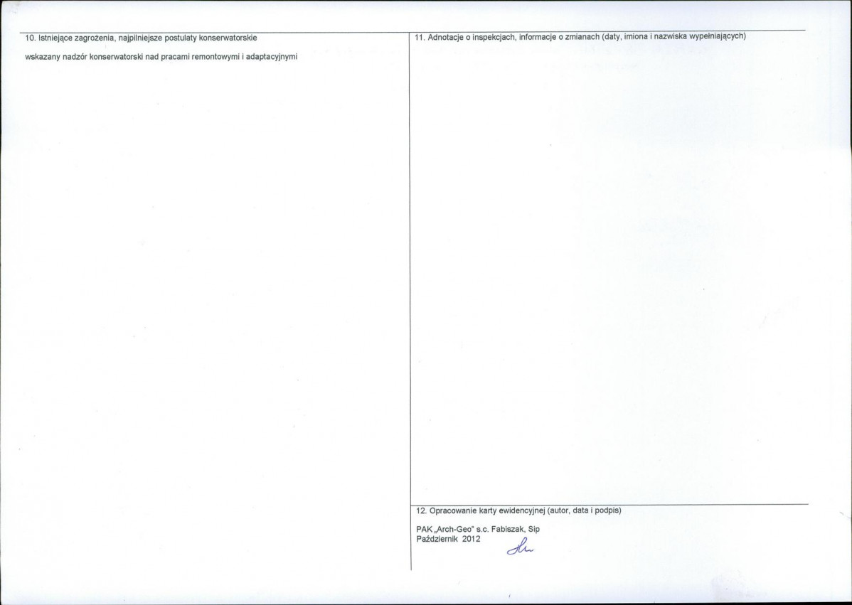 KEZN - Karta obiektu niewpisanego do rejestru, skan nr 2