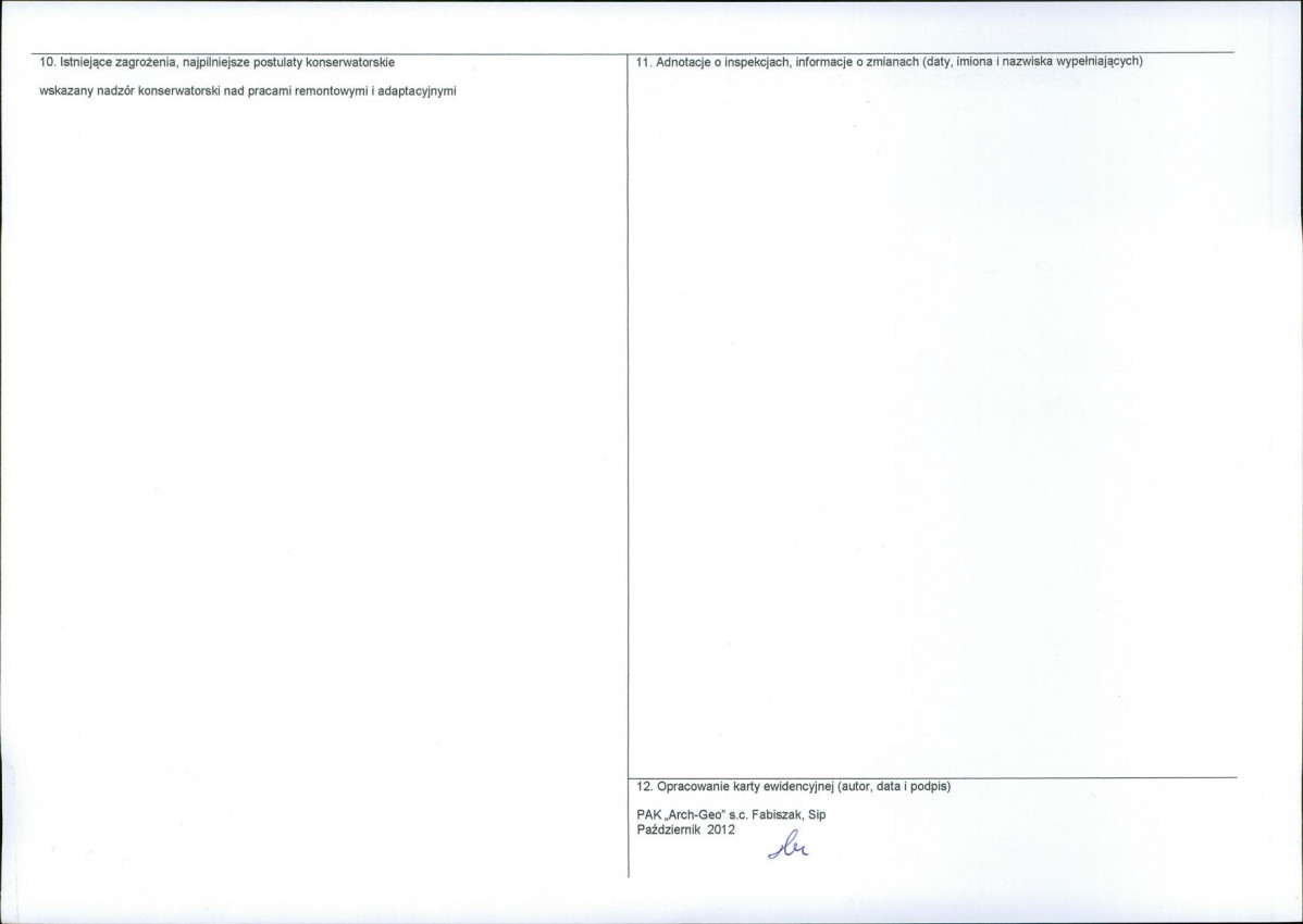 KEZN - Karta obiektu niewpisanego do rejestru, skan nr 2