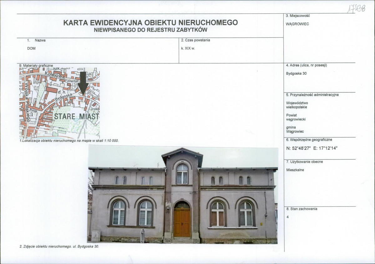 KEZN - Karta obiektu niewpisanego do rejestru, skan nr 1