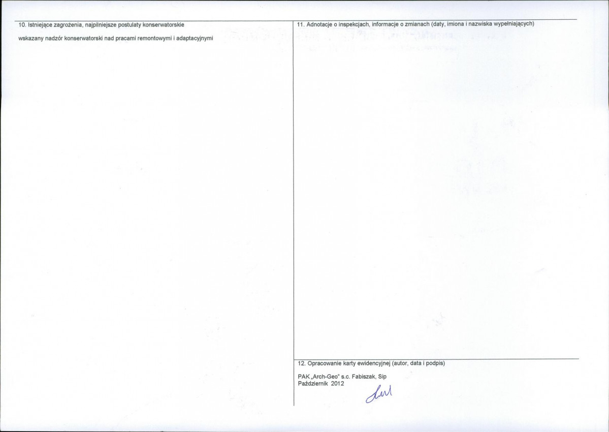 KEZN - Karta obiektu niewpisanego do rejestru, skan nr 2