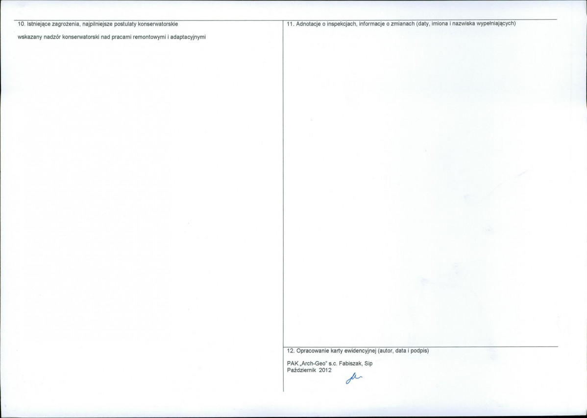 KEZN - Karta obiektu niewpisanego do rejestru, skan nr 2