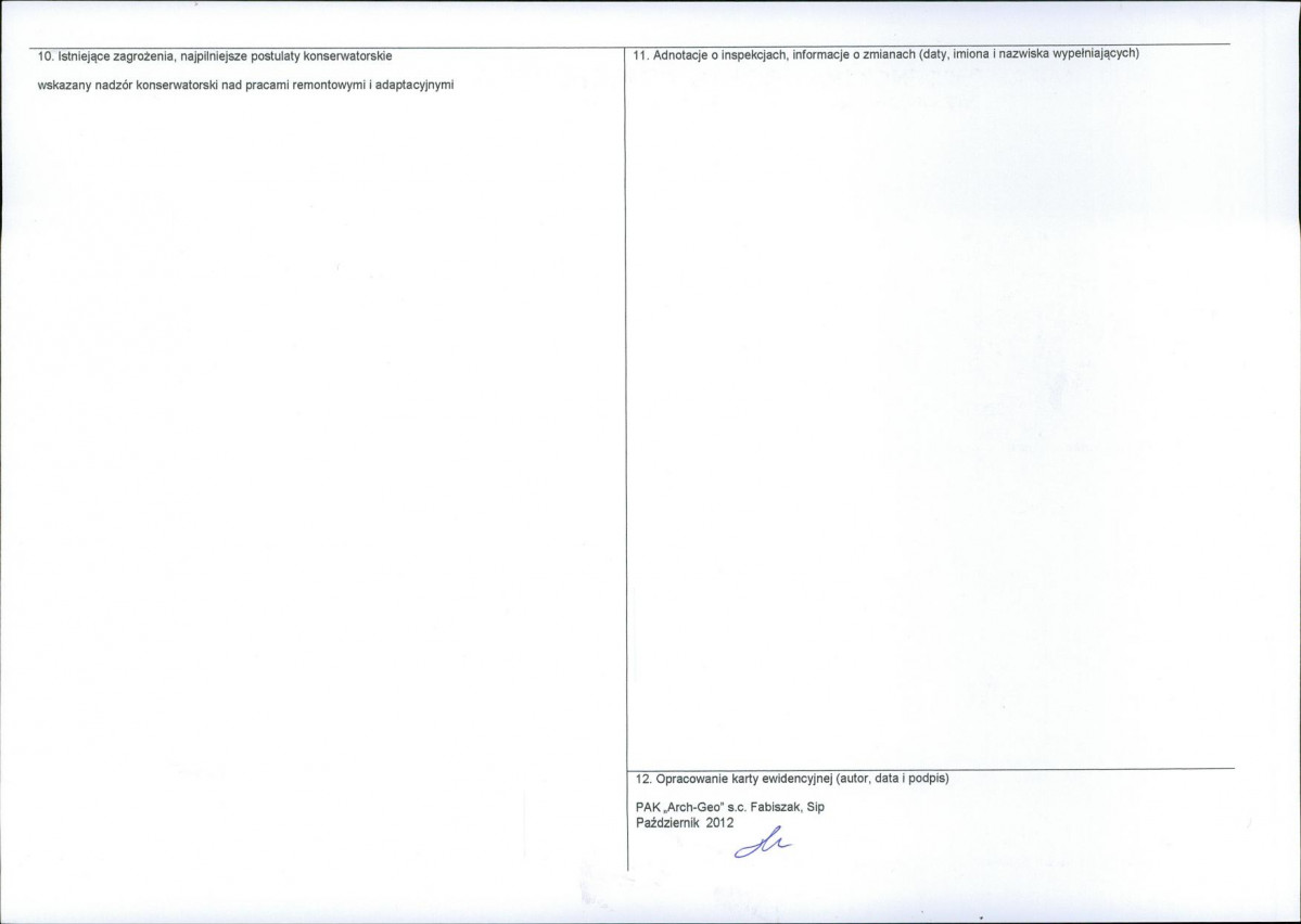 KEZN - Karta obiektu niewpisanego do rejestru, skan nr 2