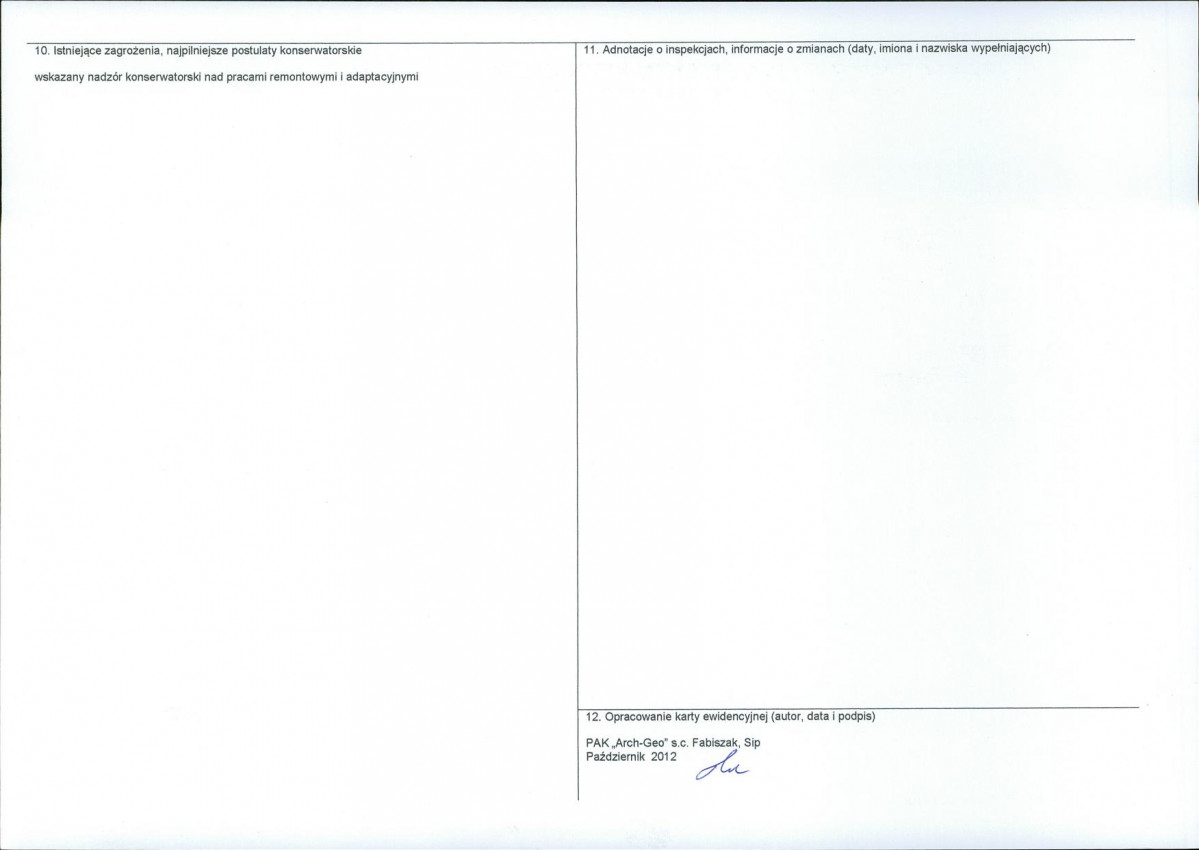 KEZN - Karta obiektu niewpisanego do rejestru, skan nr 2