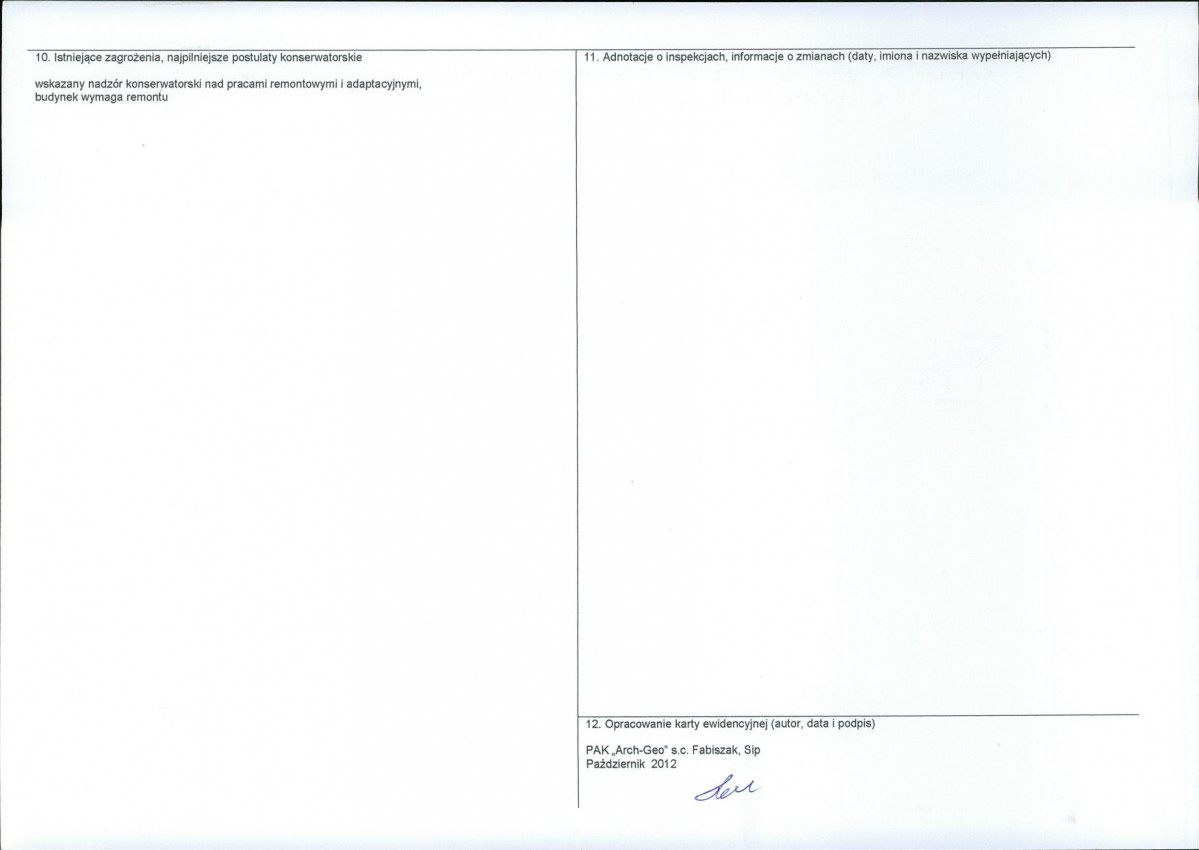 KEZN - Karta obiektu niewpisanego do rejestru, skan nr 2