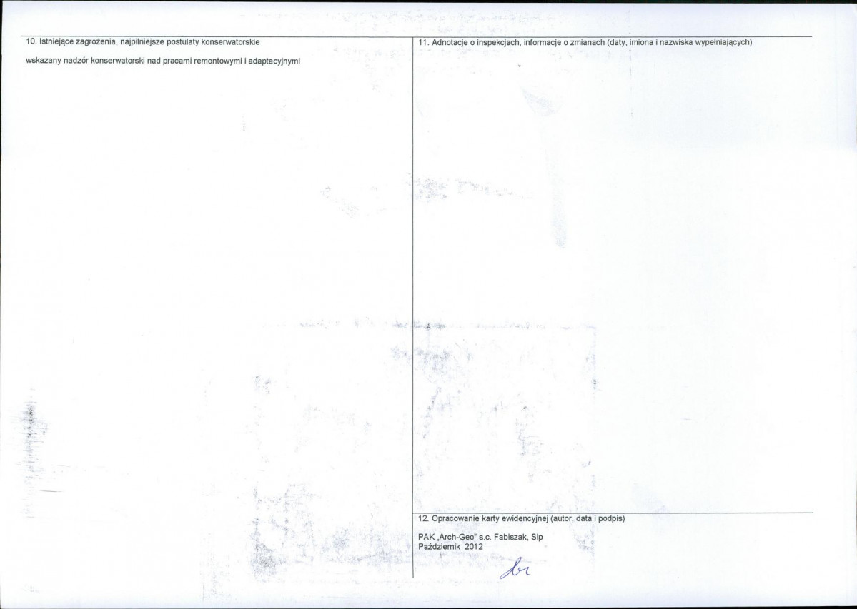 KEZN - Karta obiektu niewpisanego do rejestru, skan nr 2