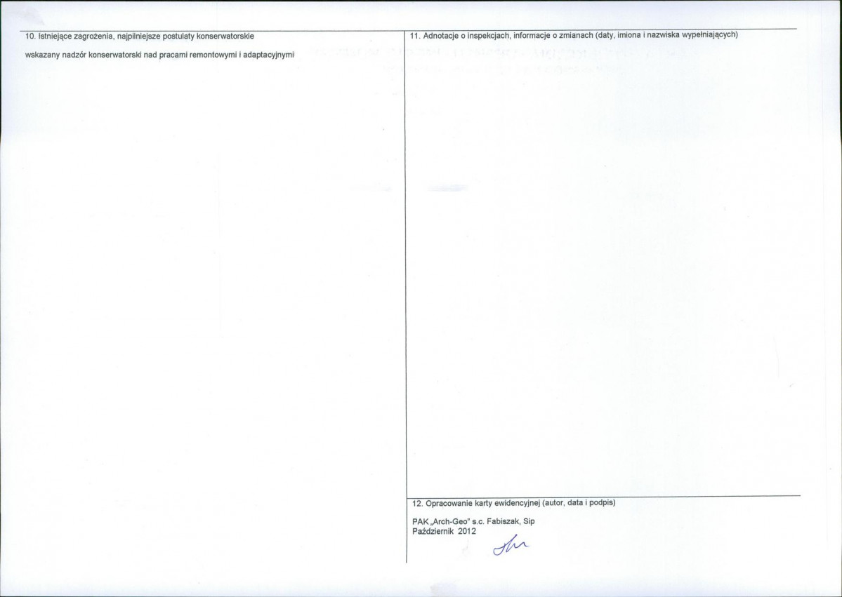 KEZN - Karta obiektu niewpisanego do rejestru, skan nr 2