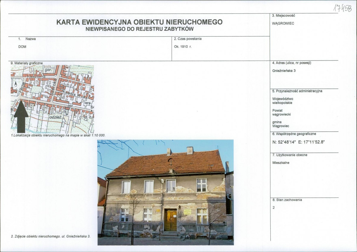 KEZN - Karta obiektu niewpisanego do rejestru, skan nr 1