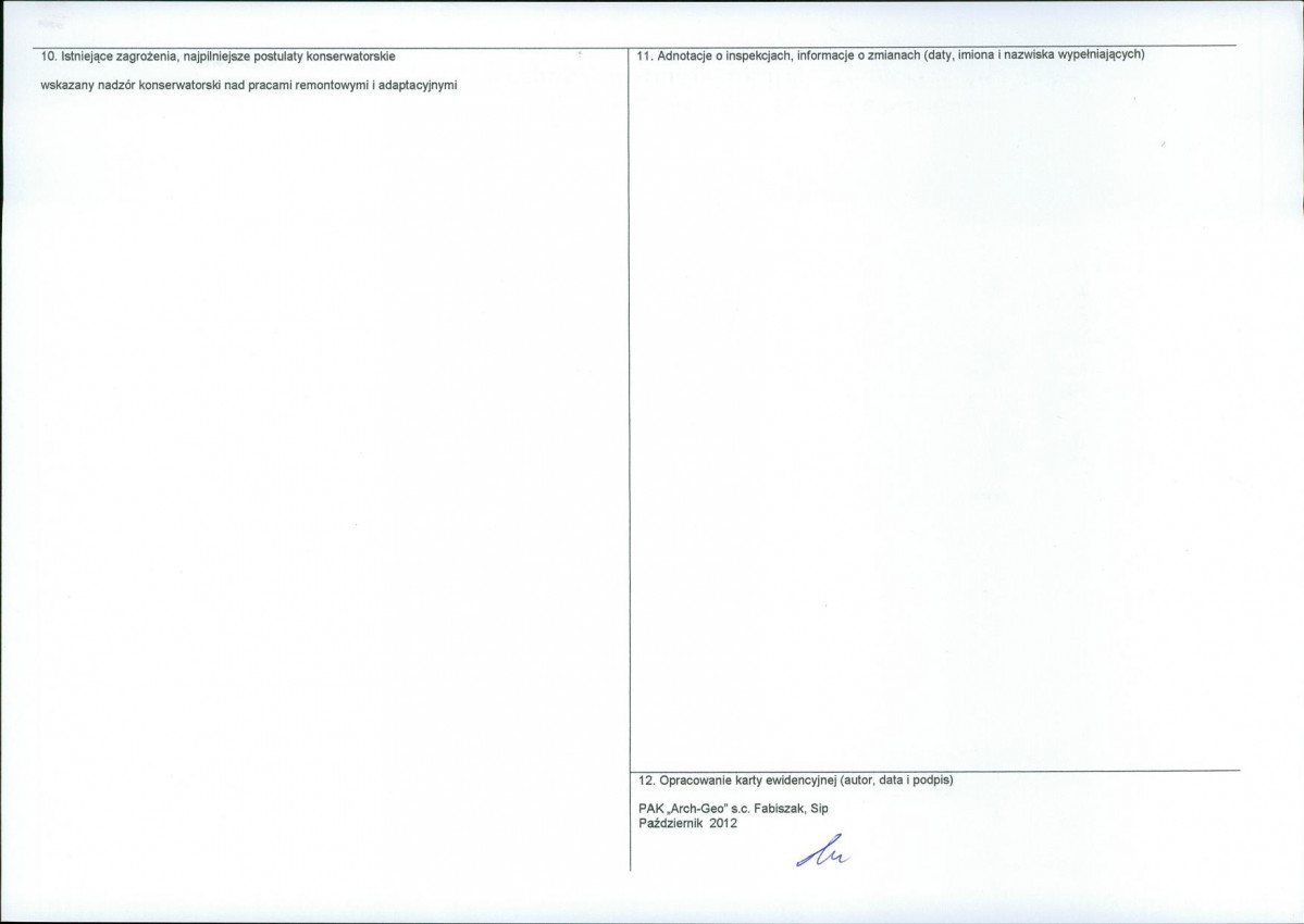 KEZN - Karta obiektu niewpisanego do rejestru, skan nr 2