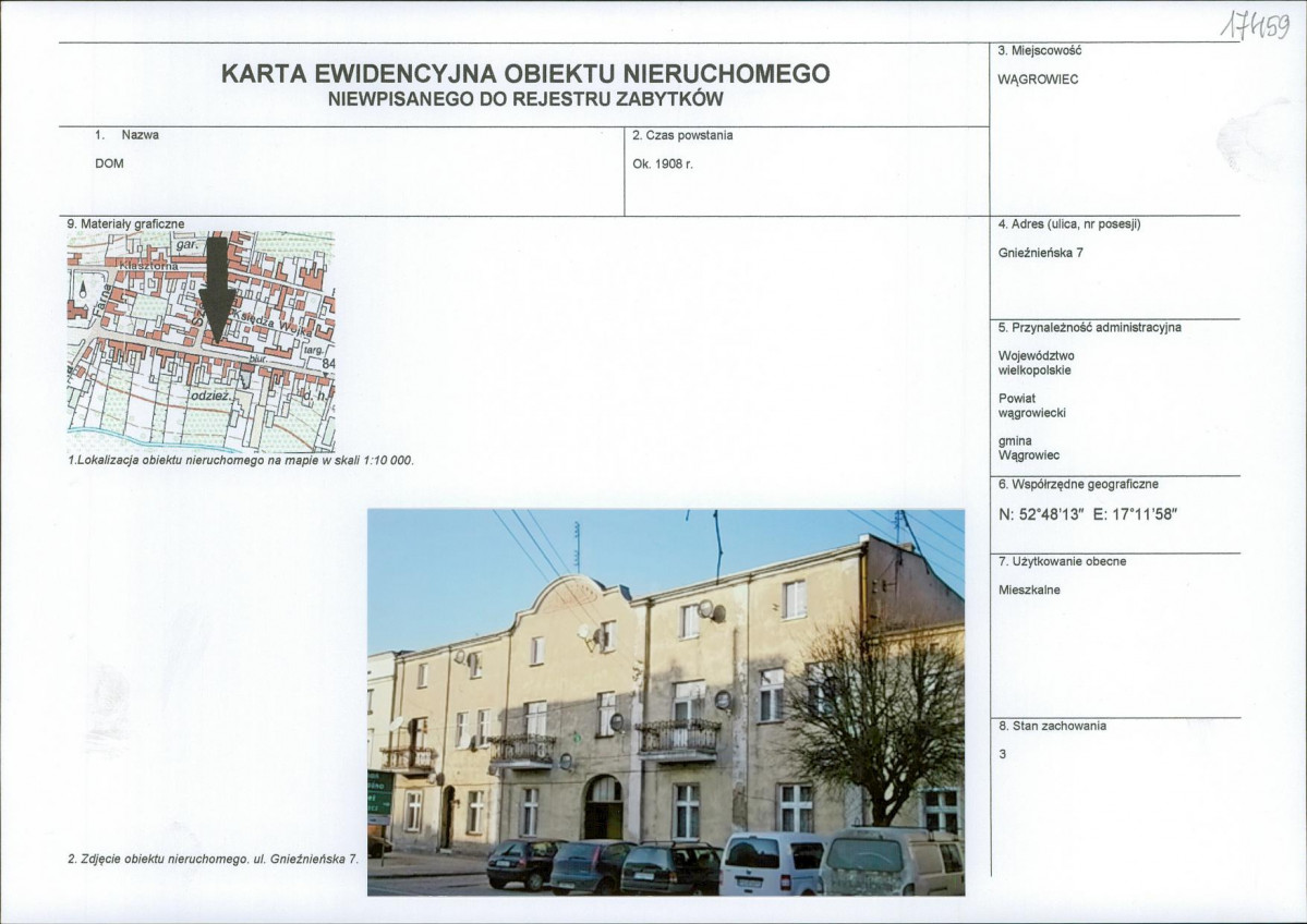 KEZN - Karta obiektu niewpisanego do rejestru, skan nr 1