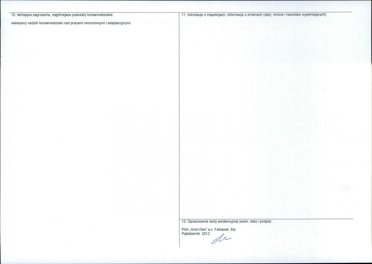 KEZN - Karta obiektu niewpisanego do rejestru, skan nr 2