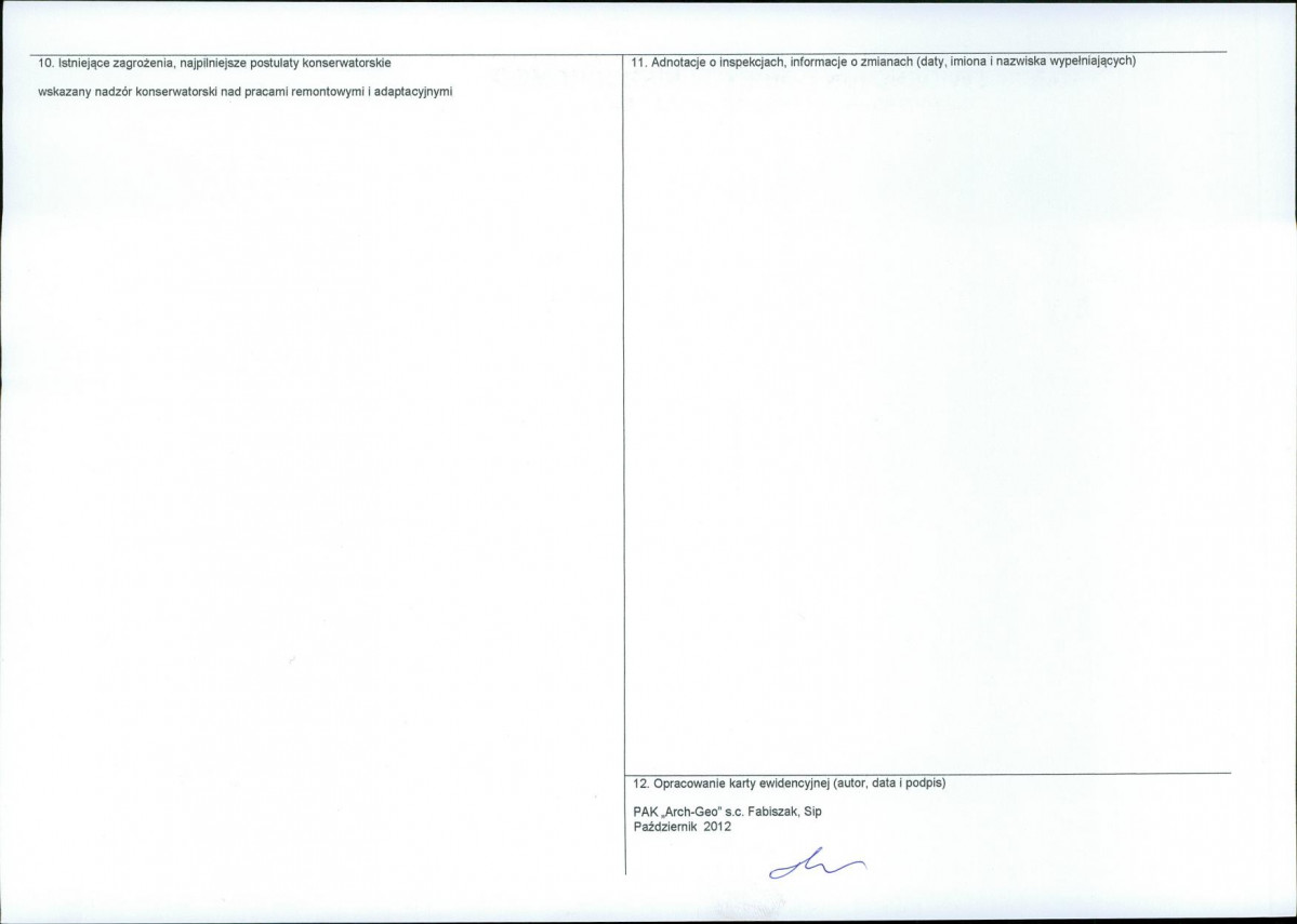 KEZN - Karta obiektu niewpisanego do rejestru, skan nr 2