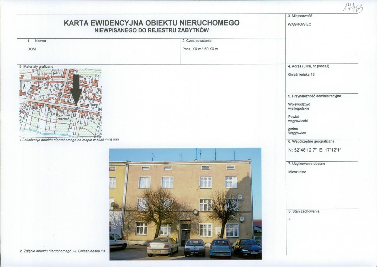 KEZN - Karta obiektu niewpisanego do rejestru, skan nr 1