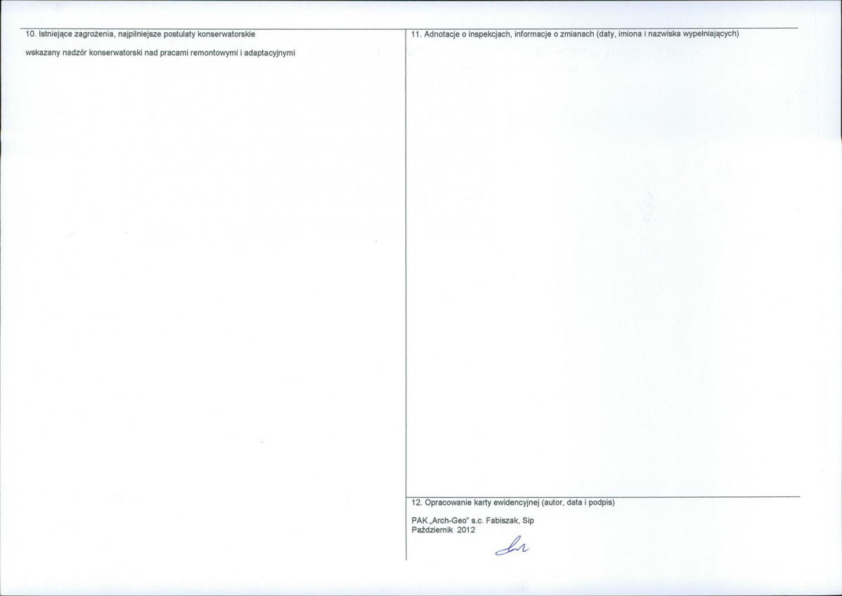 KEZN - Karta obiektu niewpisanego do rejestru, skan nr 2
