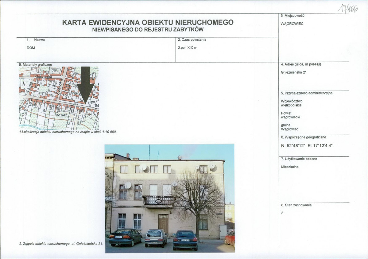 KEZN - Karta obiektu niewpisanego do rejestru, skan nr 1