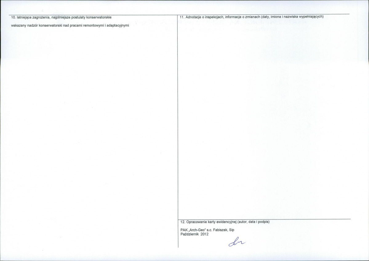 KEZN - Karta obiektu niewpisanego do rejestru, skan nr 2