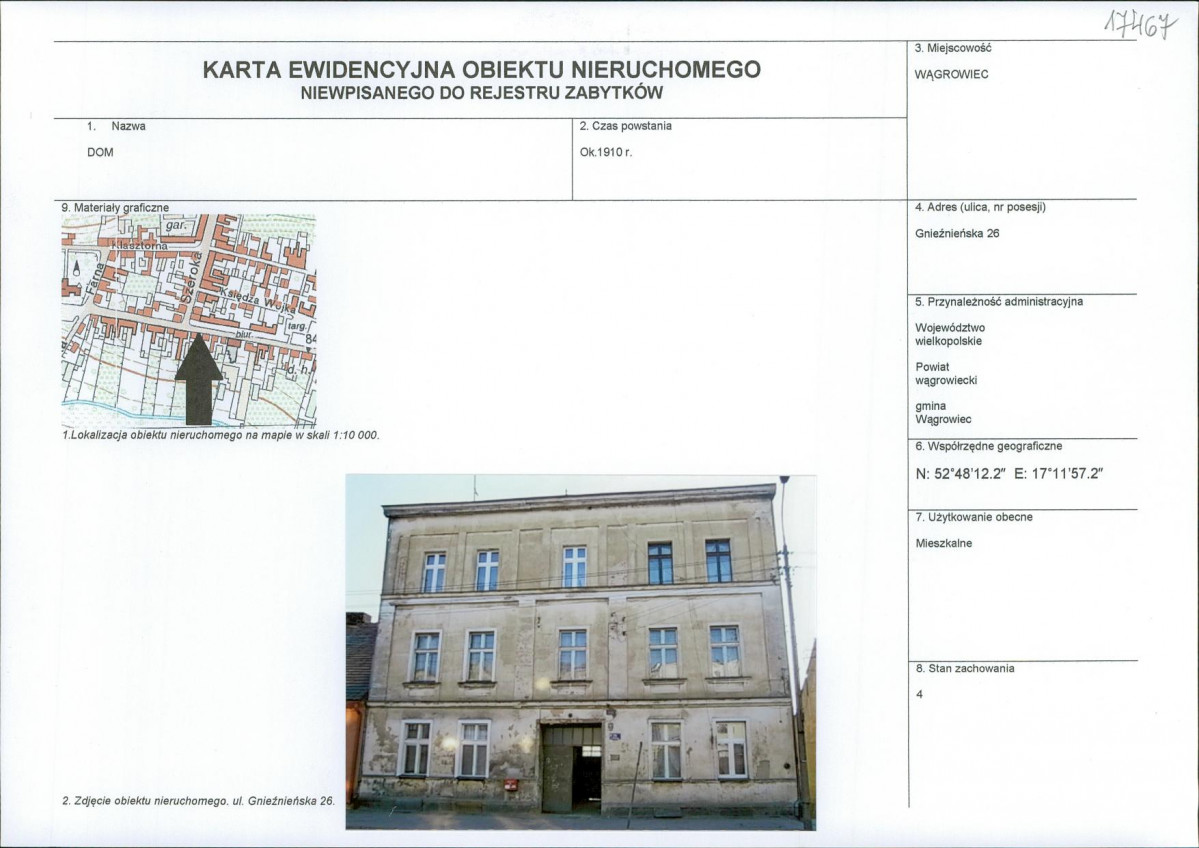 KEZN - Karta obiektu niewpisanego do rejestru, skan nr 1