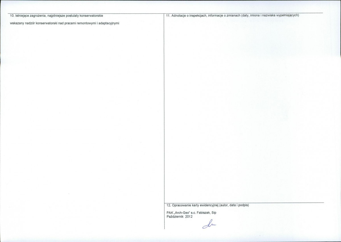 KEZN - Karta obiektu niewpisanego do rejestru, skan nr 2